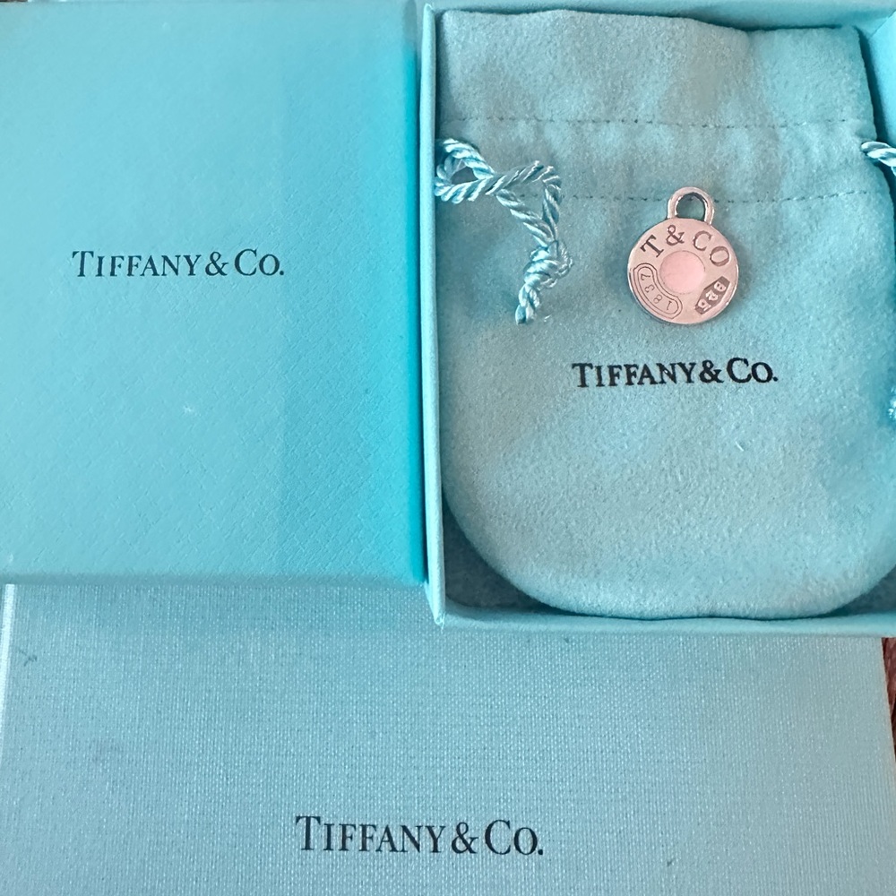 Authentic Tiffany and Co TCO round pink enamel charm